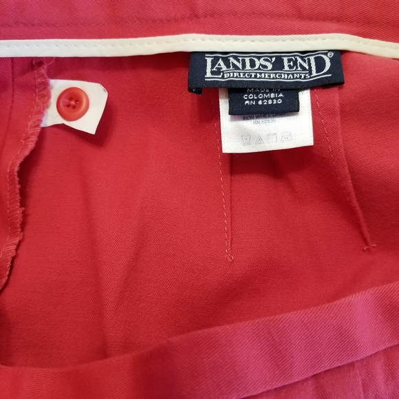 Lands' End Retro Style Side Zip Dark Coral Ankle Length Pants. Women's 12 - Picture 6 of 11